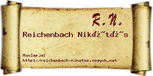 Reichenbach Nikétás névjegykártya